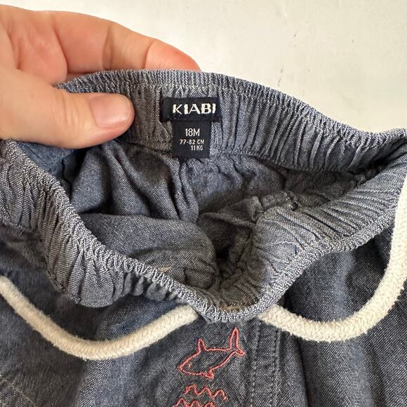 Kiabi Chambray Harem Pants - 18 Months - Shark Embroidered - Picture 3 of 3